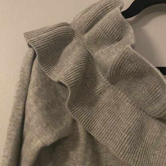Endless Rose Ruffled Off-the-Shoulder Sweater Gray Size S - Picture 4 of 10